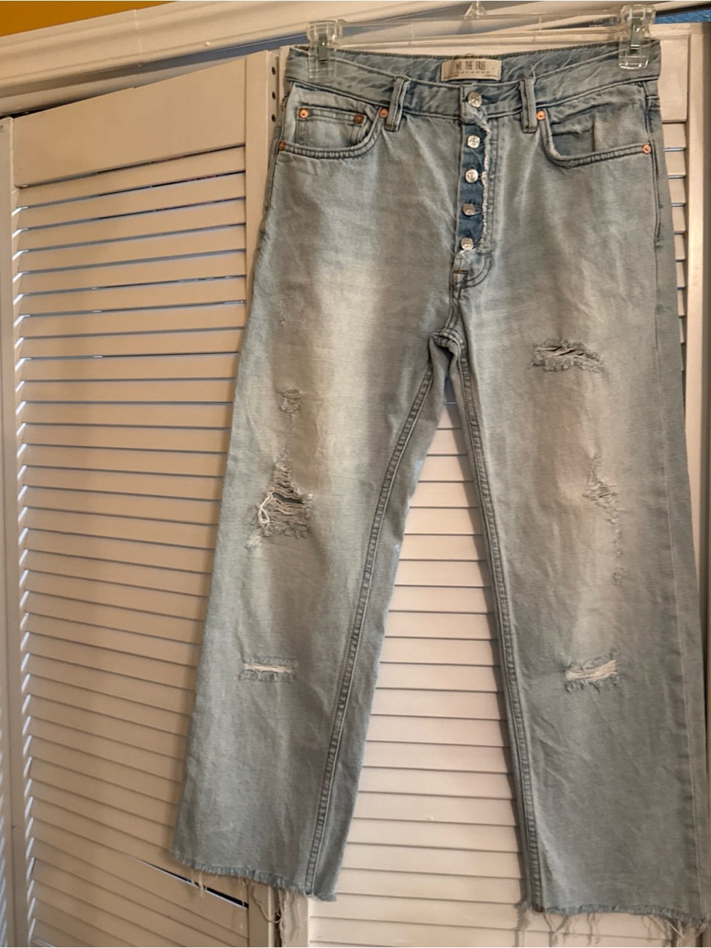 We The Free Light Wash Button-Fly Jeans